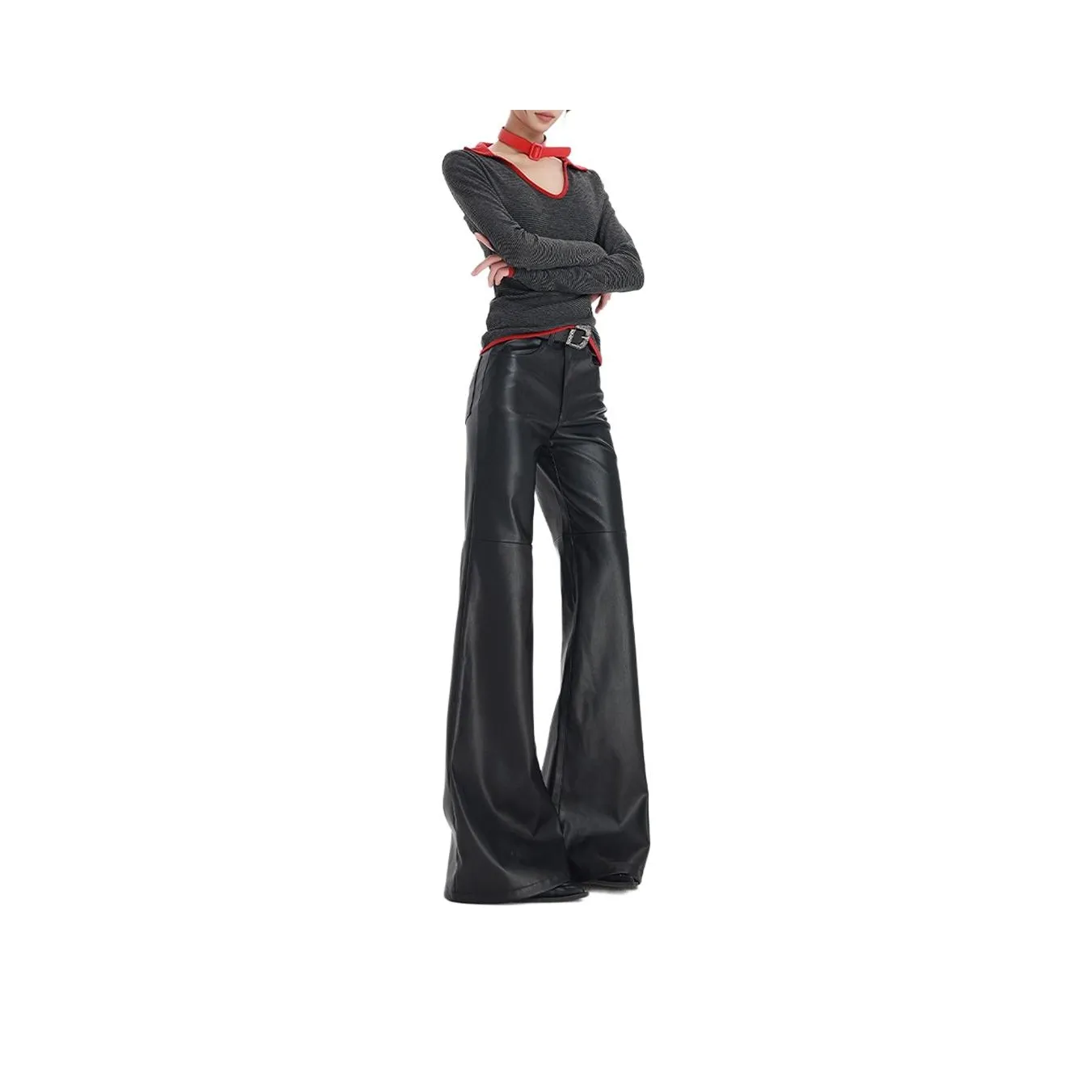 SRCG Черные Женские Кожаные Штаны