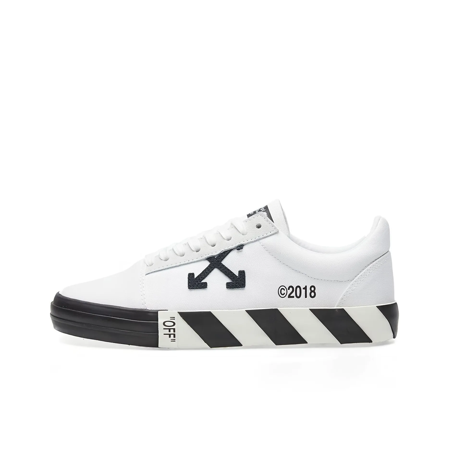 OFF WHITE Skateboard Shoes Men Low Top Black White