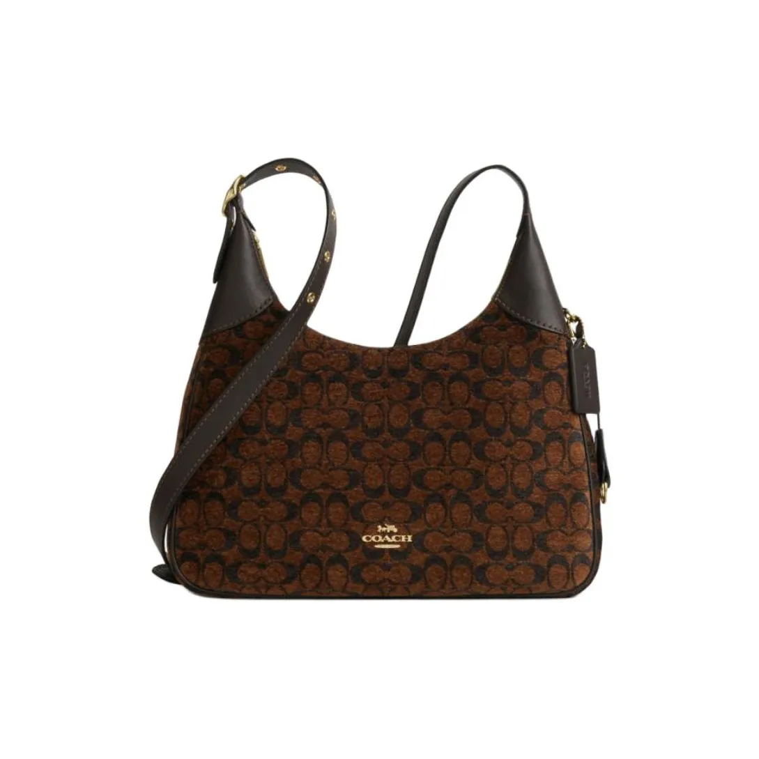 COACH Ella Ткань Подмышечный Сумка на плечо Большой Женские Трюфельно-коричневый