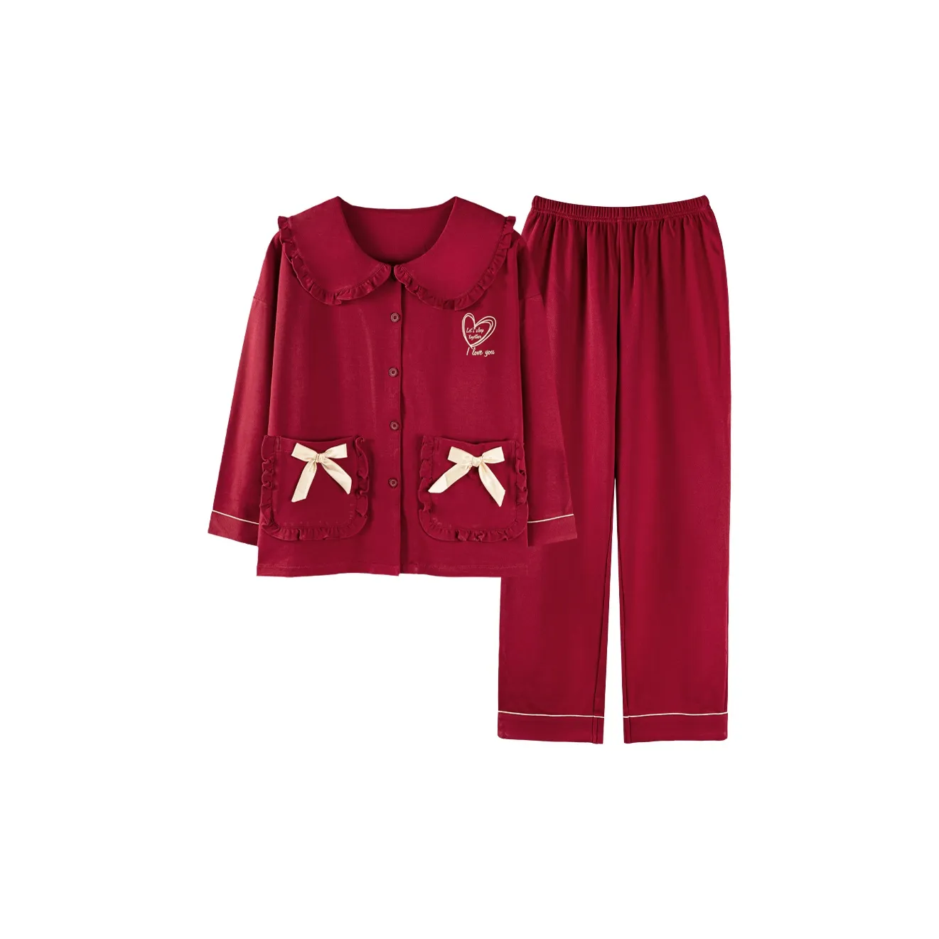 Pretty lady Бургунди Женские Пижамные Комплекты