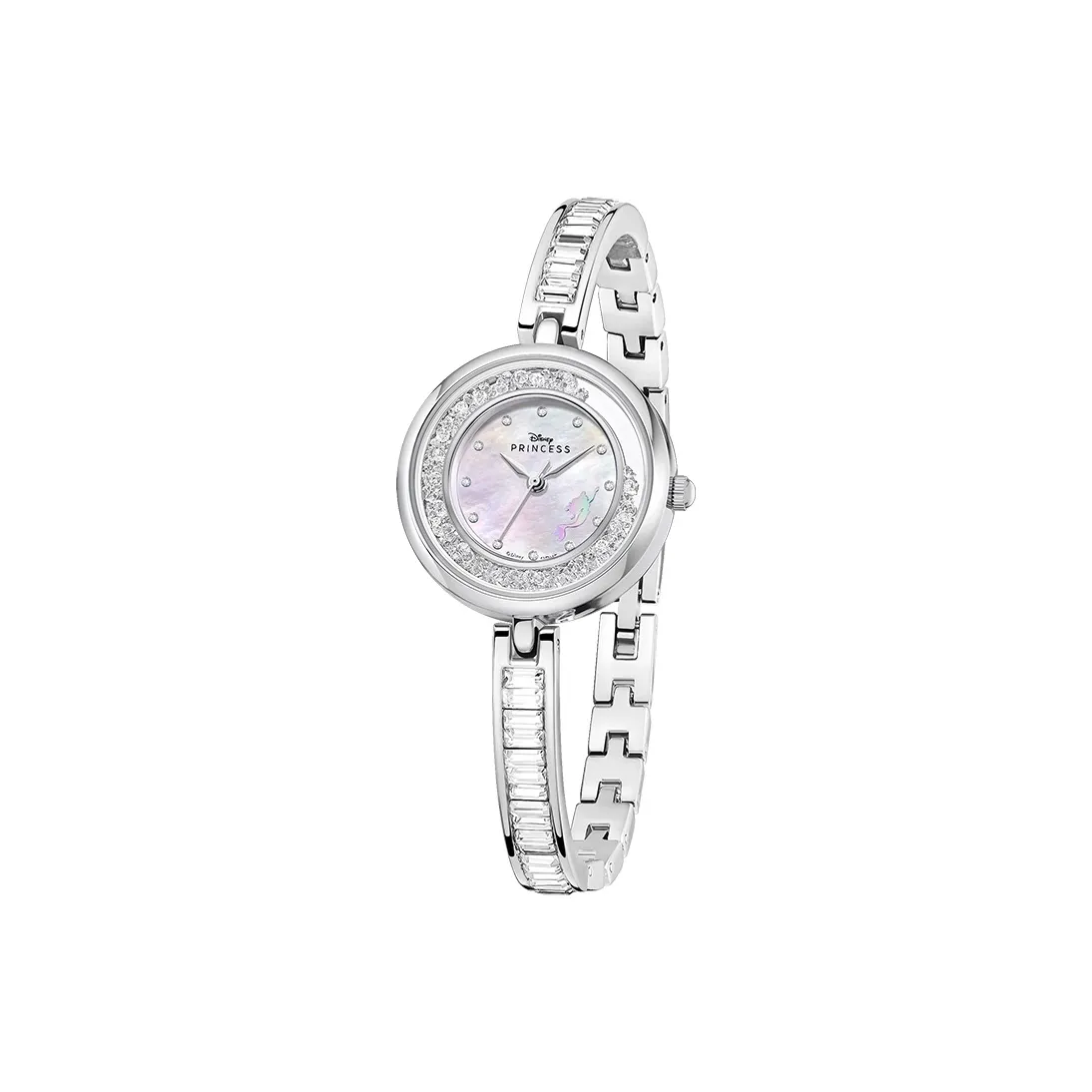 Disney Mermaid Series Кварцевый механизм Сплав Ремешок Часы Женские Жемчужная раковина Циферблат