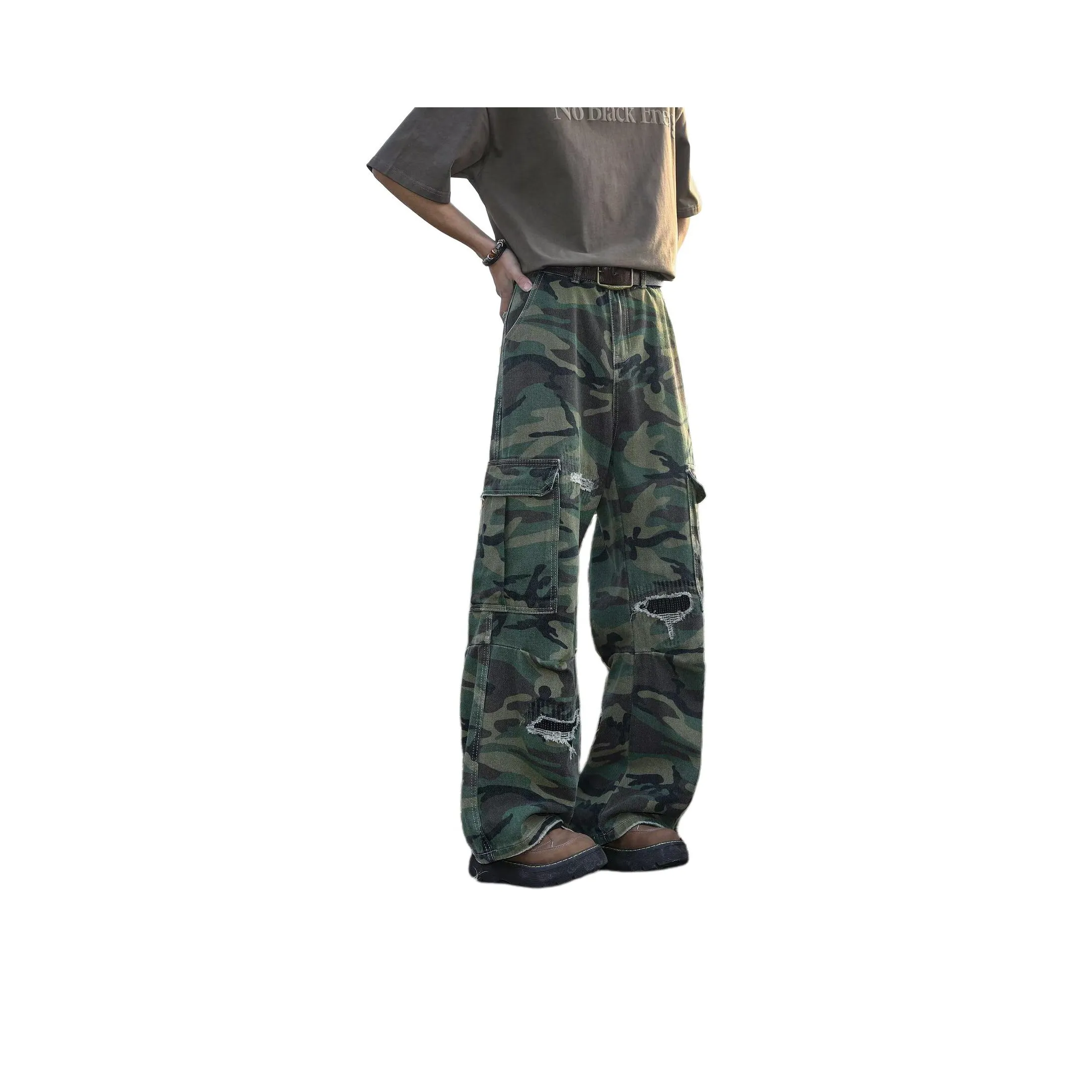 HIPHOPPUNKS Камуфляж Мужские Карго Брюки