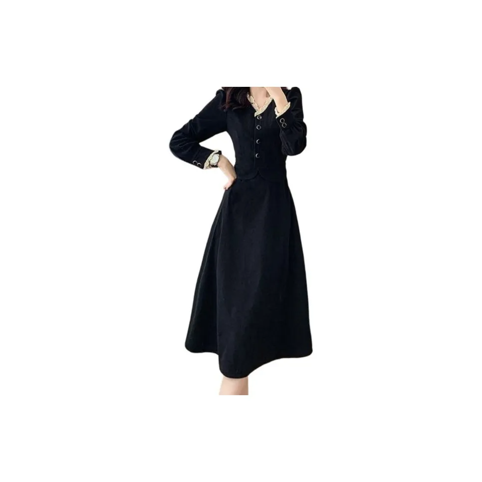 STYUW Длинное платье с длинным рукавом женское