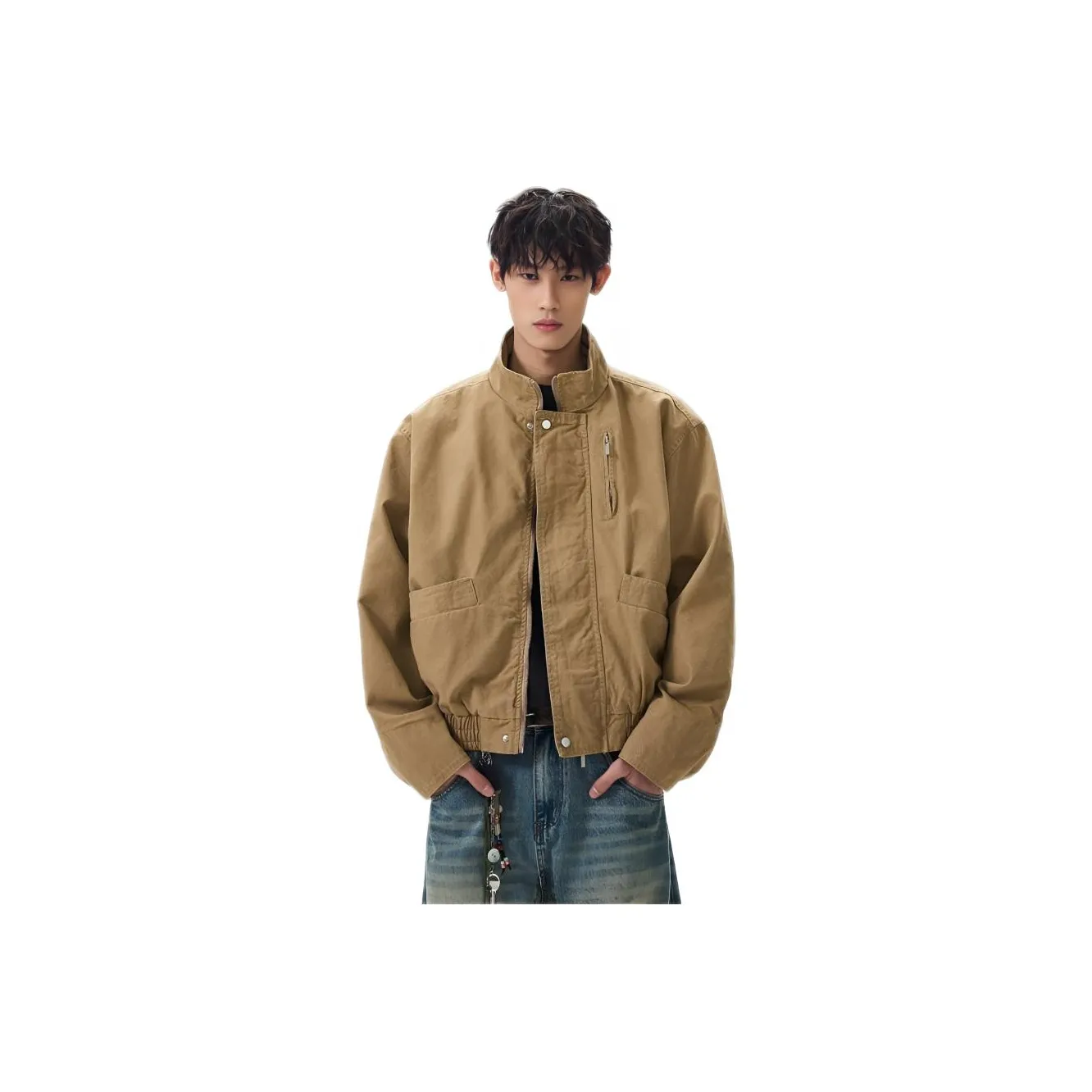 Wooden Rabbit Рабочий стиль 100% хлопок Промытый Barnes Позиционирование стиля Harrington Куртка Мужская