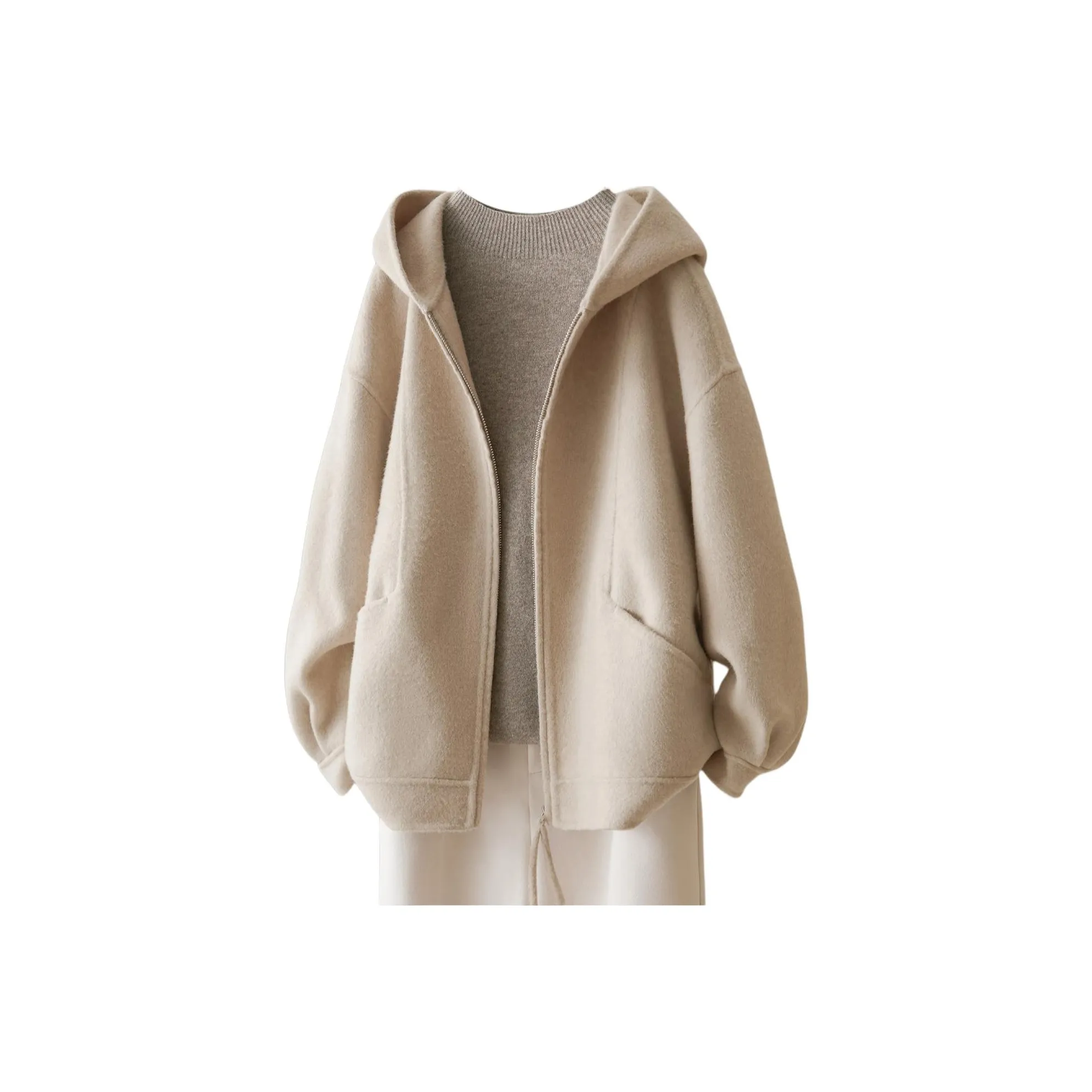 IHIMI Элегантное Бежевое Женское Пальто