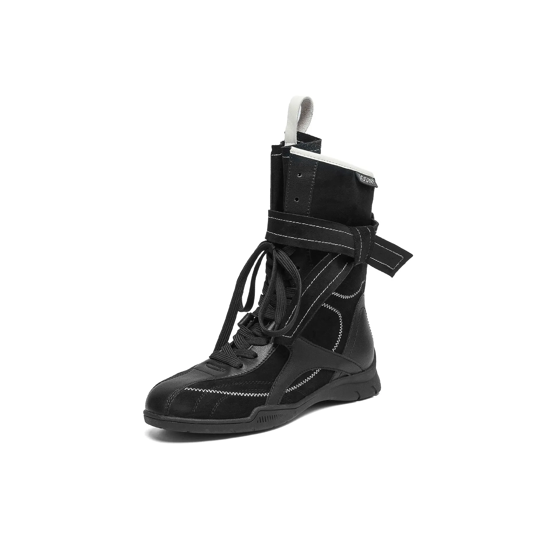 JOSINY Стиль Майярд Городской CHIC Позиционирование стиля Винтаж Западный Boxing Ботинки Crew Мартин Boot Женские