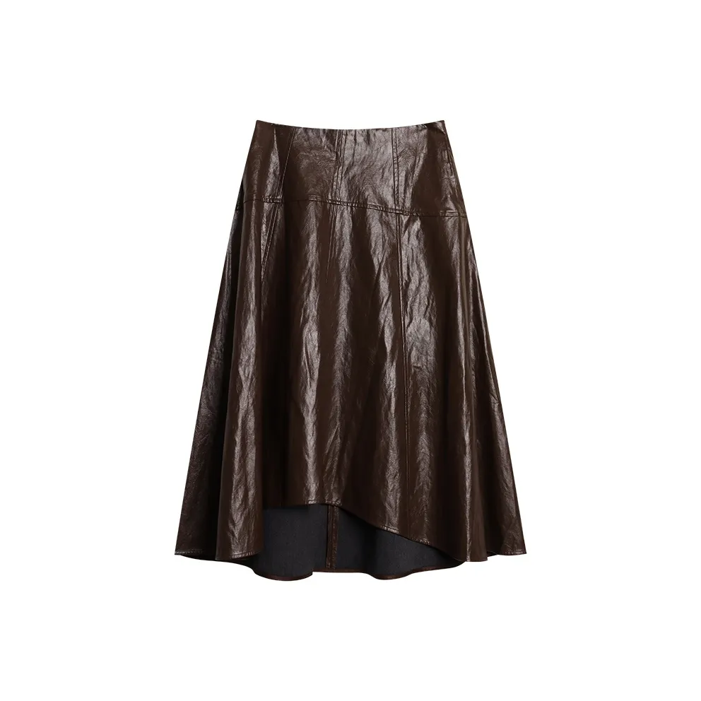 DianThia Кожа Длинный Юбка Женские