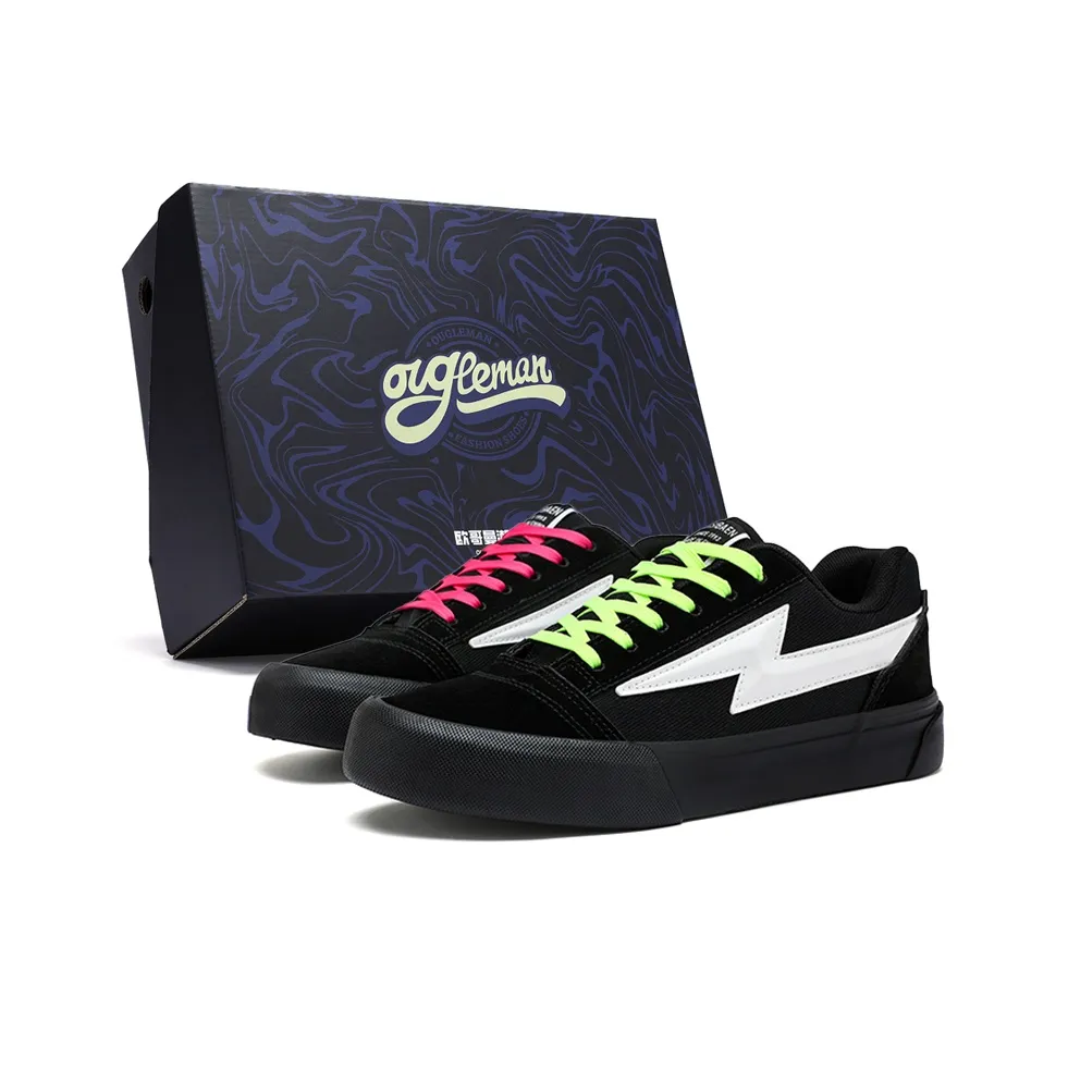 OUGLEMEN Покрытие Баланс Устойчивость к истиранию Противоскользящие Низкий Топ Скейтборд Кроссовки Мужские