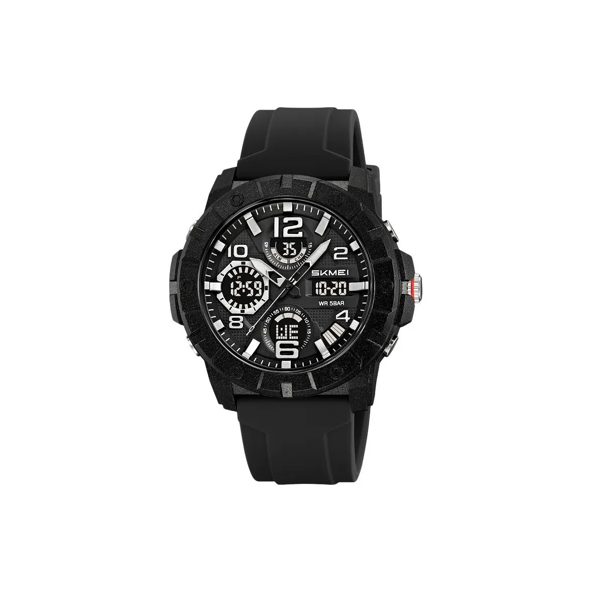 SKMEI Электронный механизм силиконовый ремешок мужские часы черный циферблат