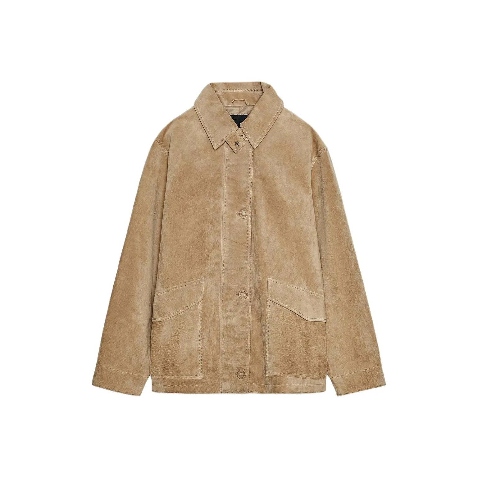 ZARA Светлый песочный Женский Кожаный Куртка