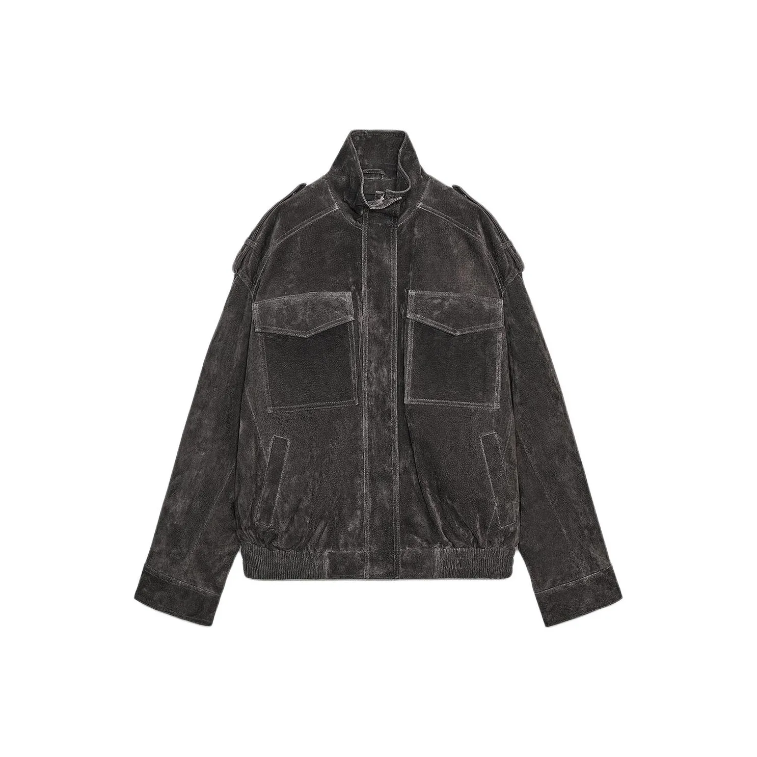 ZARA Угольный Женские Кожаные куртки