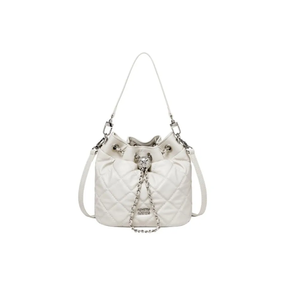 15 MINS Синтетическая кожа Ведрообразная сумка Сумка через плечо Мини Женская Milkshake Белый