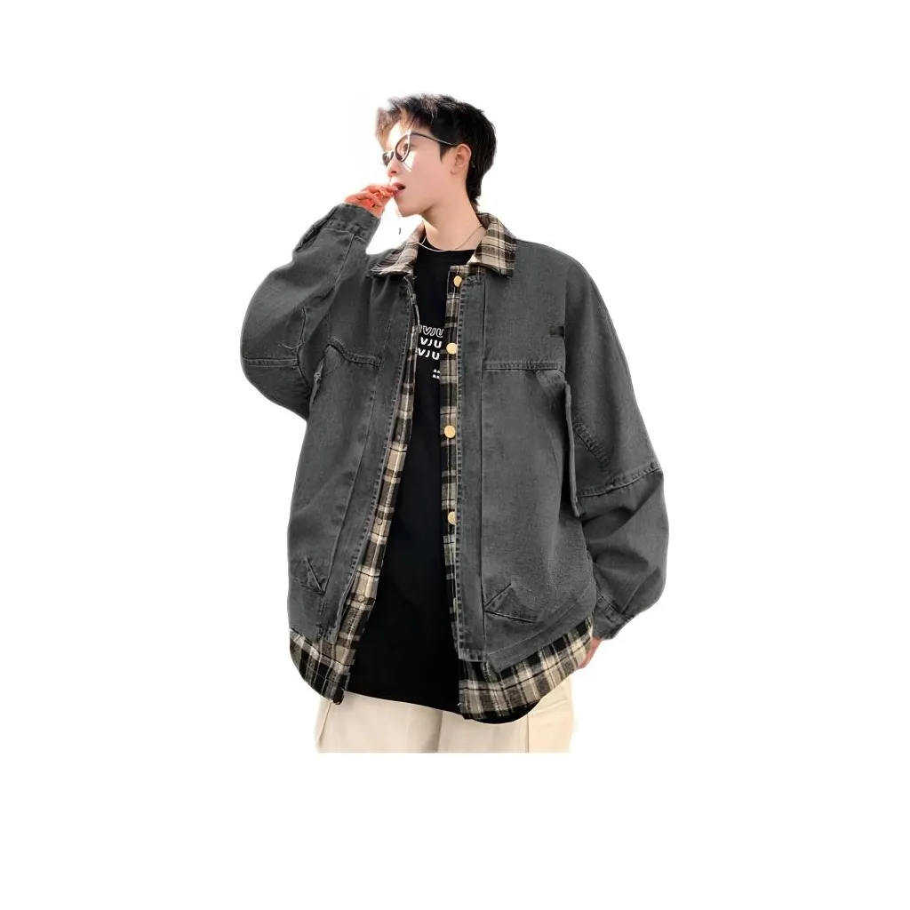 Wooden Rabbit Большой размер Модный бренд Свободный крой Осенний Streetwise Куртка Мужская