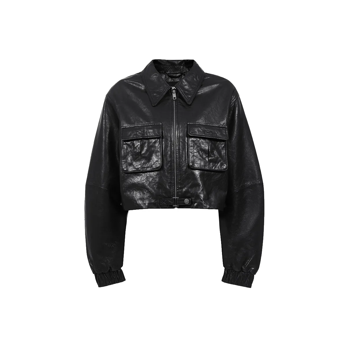 Only H1Z Черный Женский Кожаный Куртка