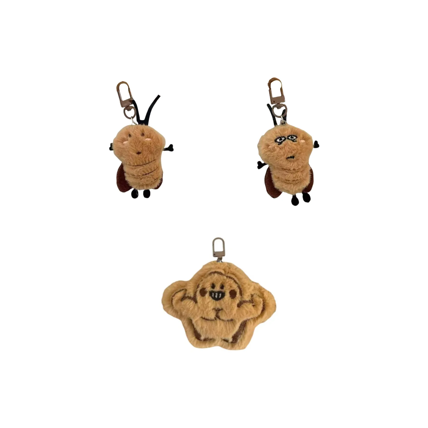 Mr. Toy Creative Cartoon Cute Funny Cockroach Trio Плюшевый Брелок 5 см Высота