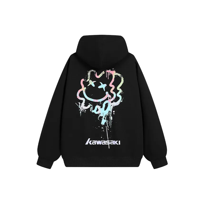 Kawasaki Длинный рукав Спущенный плечо С принтом Свитшот Унисекс