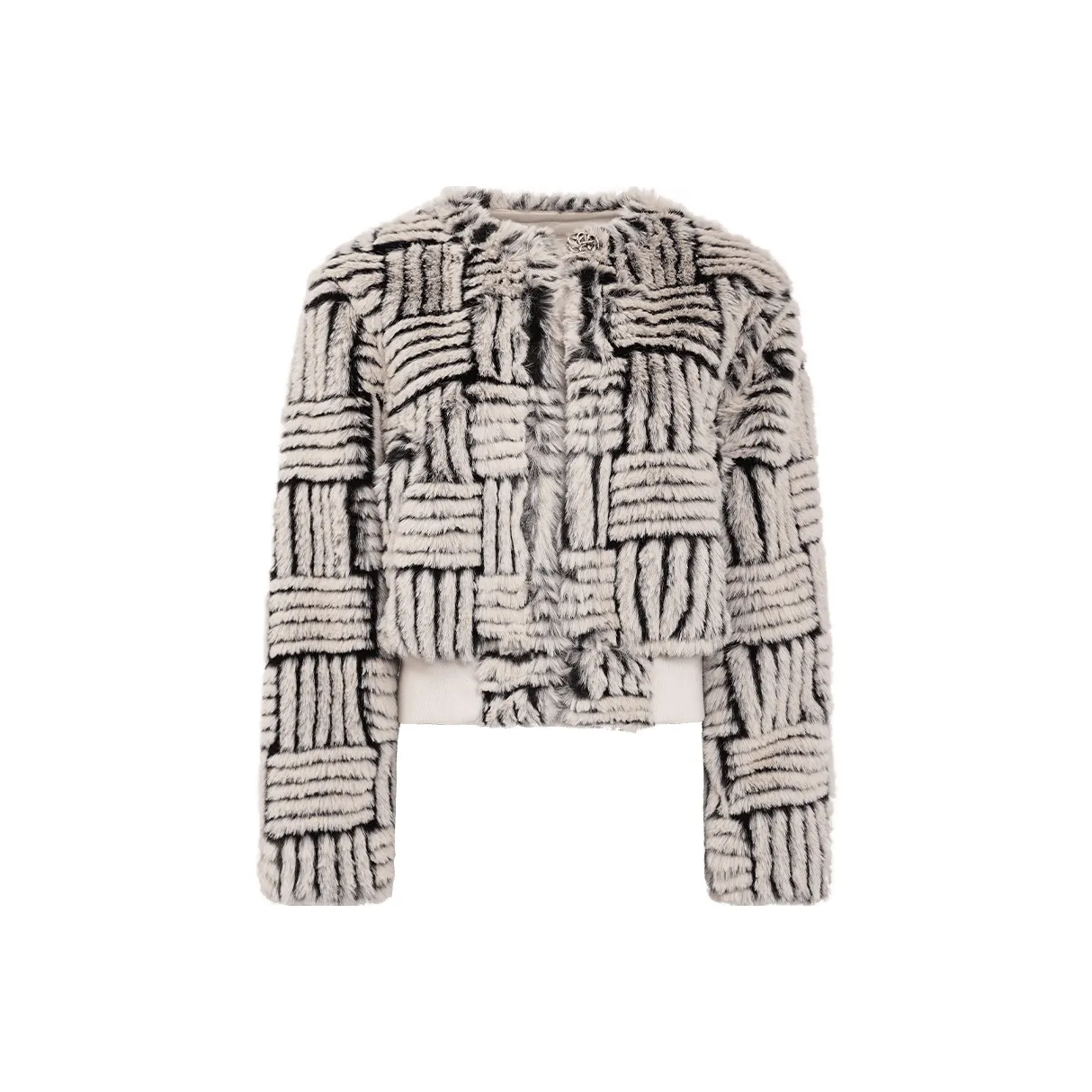 One T Зебра Серый Женские Меховые изделия