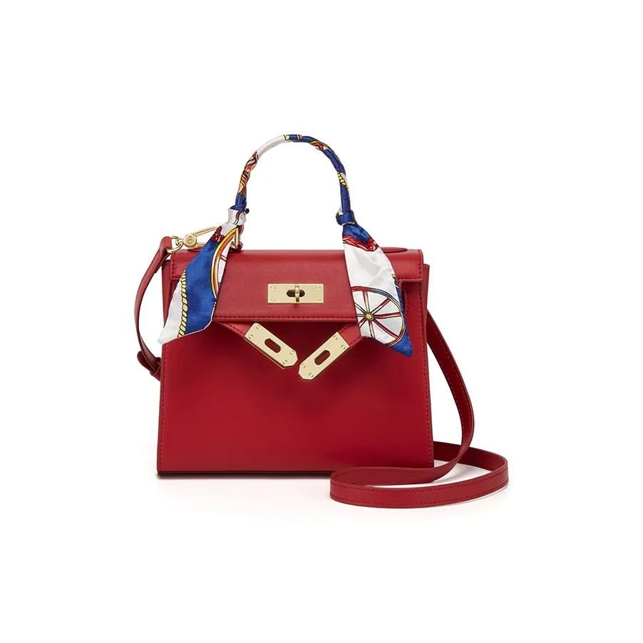 CinvaiKrose Сумка через плечо из коровьей кожи с синтетической кожей портативная сумка Kelly стандартная женская красная