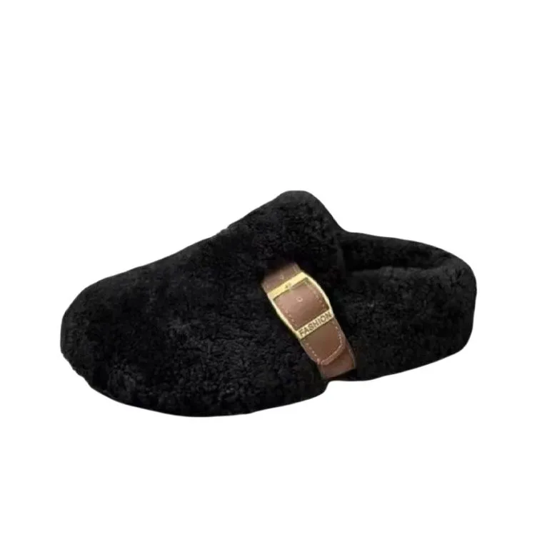 Puppytown Резиновая подошва противоскользящие FLUFFY Birkenstock стиль позиционирования хлопок тапочки женские