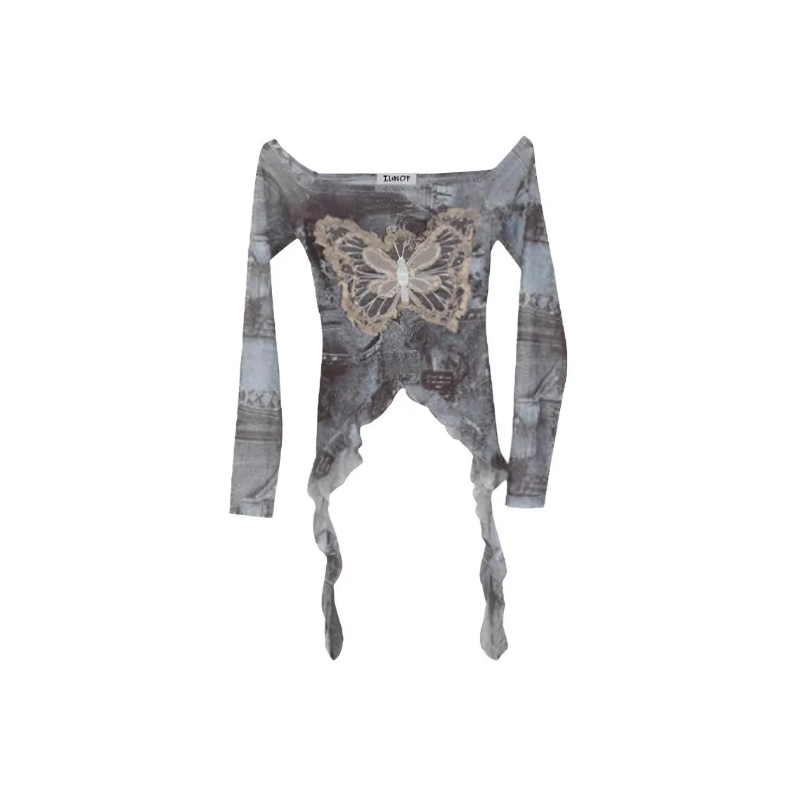 IUNOP Длинный рукав Т-рубашка Женская