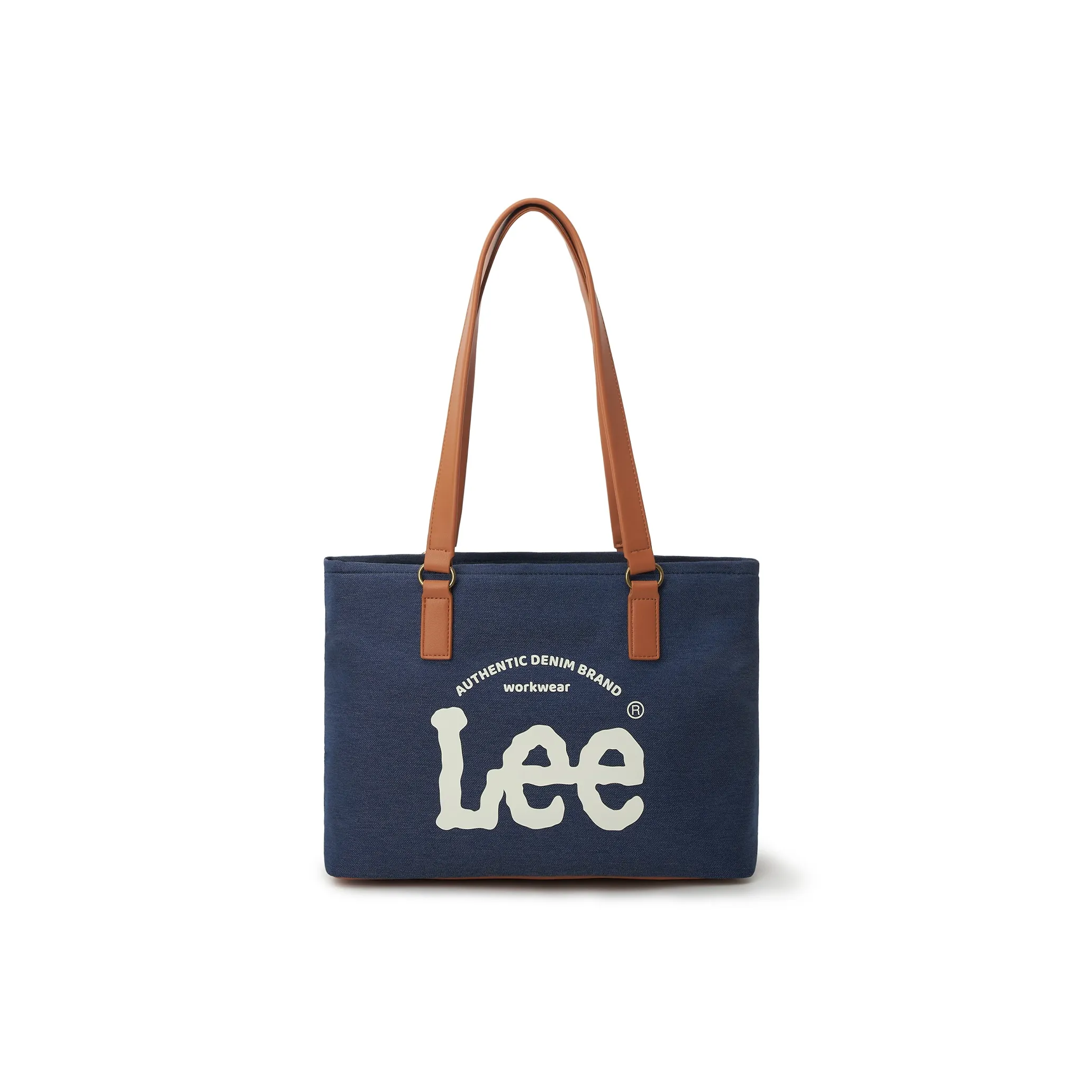 Lee Кожа Тоут Сумка Сумка для покупок Сумка на плечо Стандартная Женская Темно-синий Светло-синий