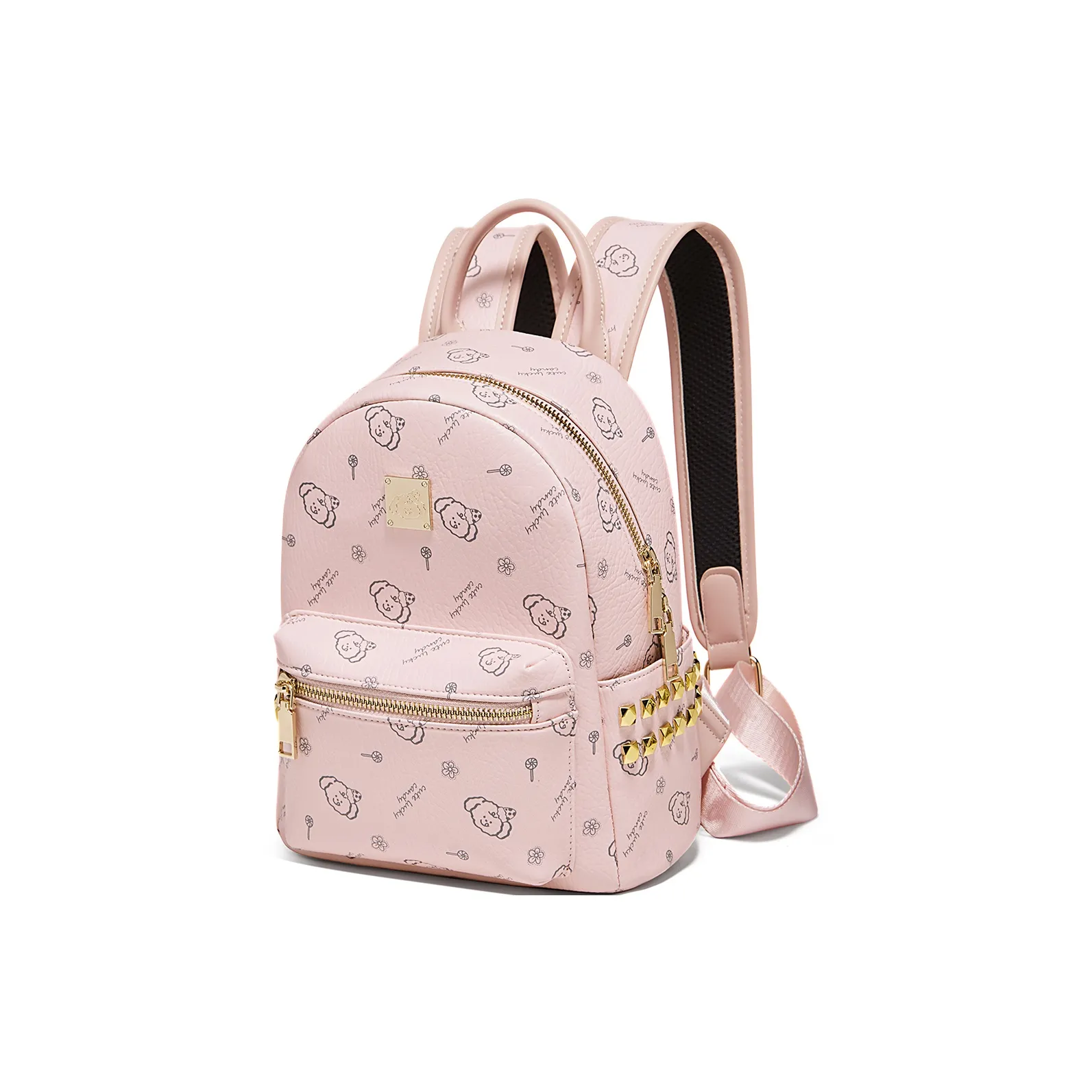 FOXER Рюкзак из синтетической кожи женский розовый коричневый