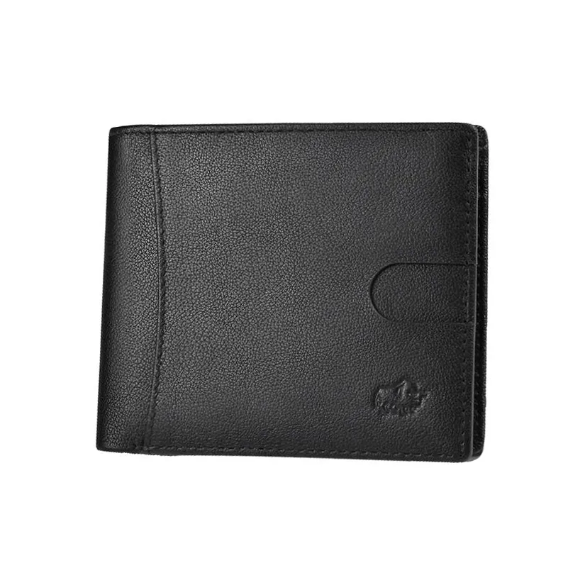 BISON DENIM Первый слой Полотняное переплетение Коровья кожа Кошелек Обычный Мужской Черный