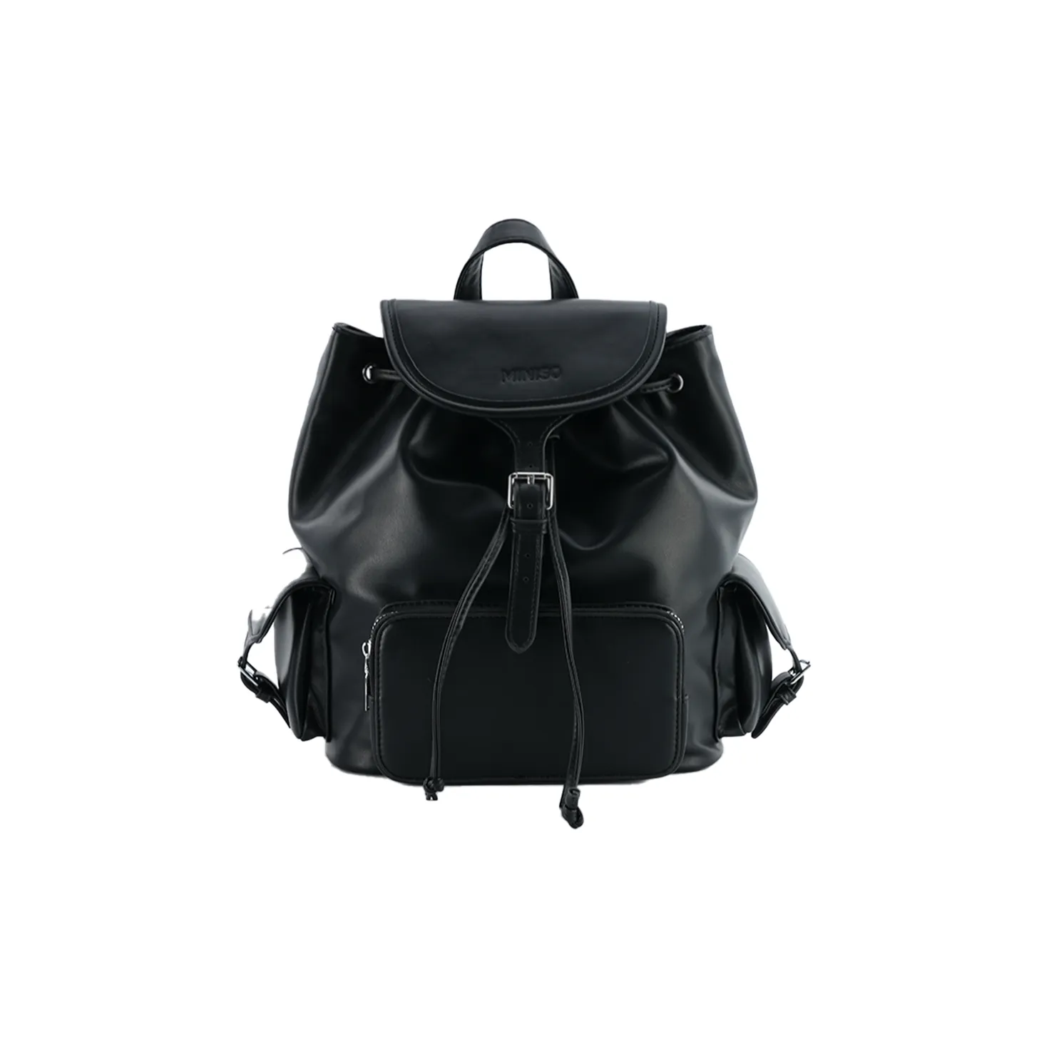 Miniso Рюкзак из искусственной кожи стандартный женский черный белый коричневый