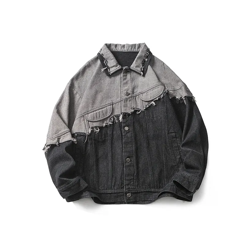 FORCEPULR Черный Серый Цвет Унисекс Джинсовые Куртки