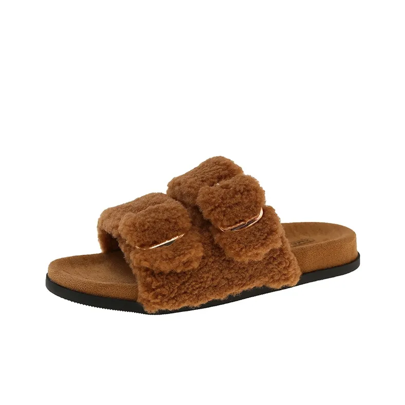 WUJI Резиновый One Piece FLUFFY Тапочки Женские