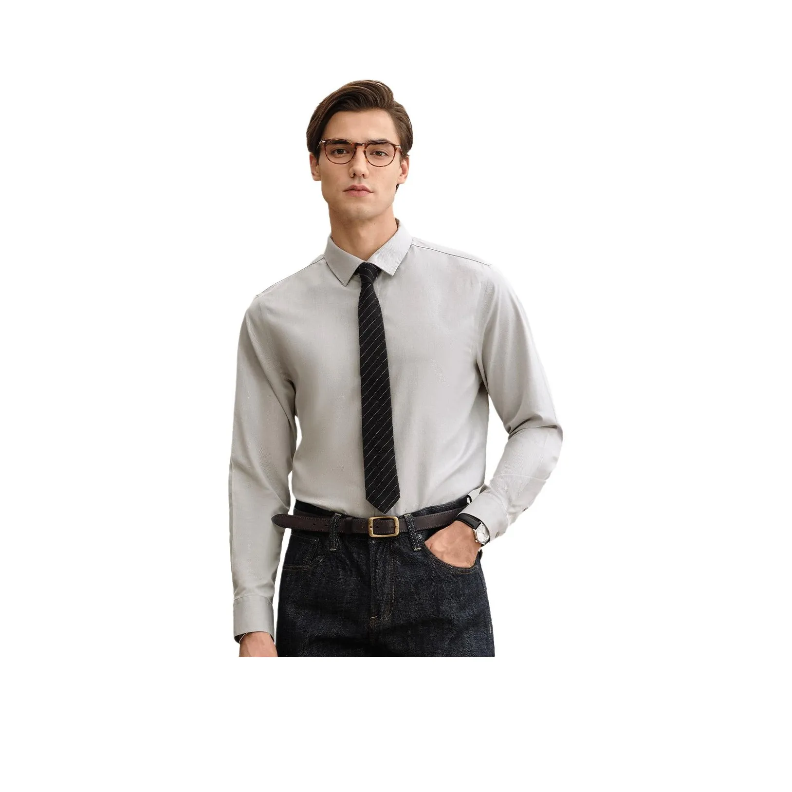 JUDGER Светло-серые Мужские Рубашки