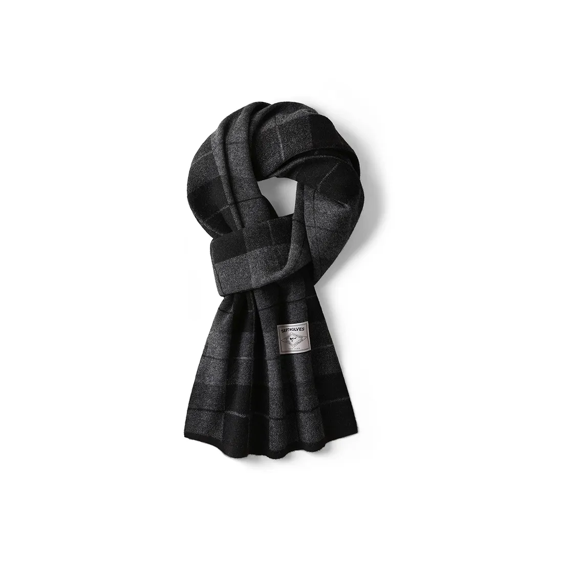 SEPTWOLVES 100% овечья шерсть Теплый вязаный шарф QPL Унисекс