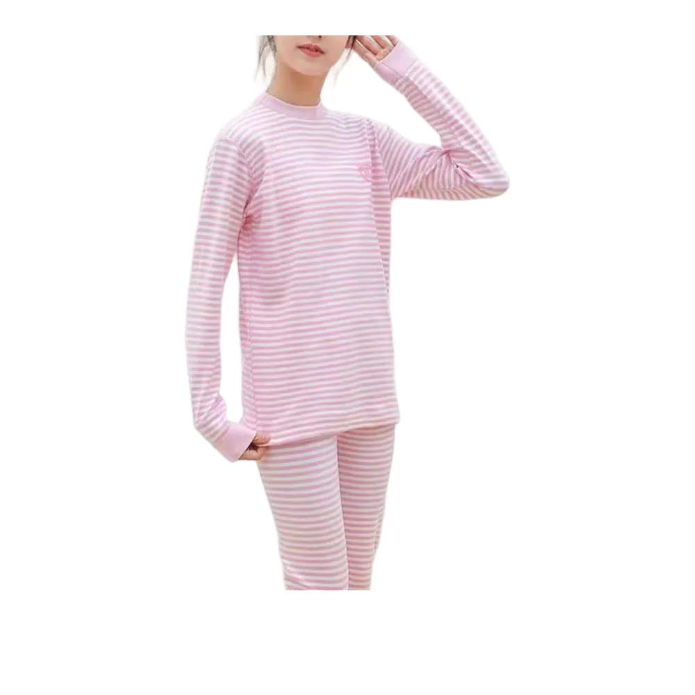 Lan Miao Полосы Розовый Женские Термокомплекты