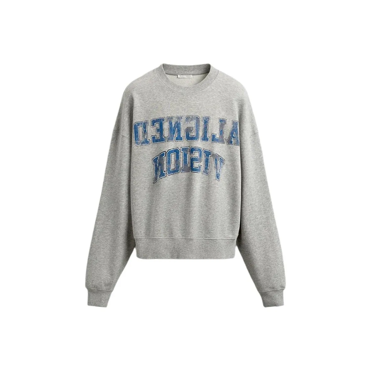 ZARA Зебра с принтом Серый Мужской Свитшот