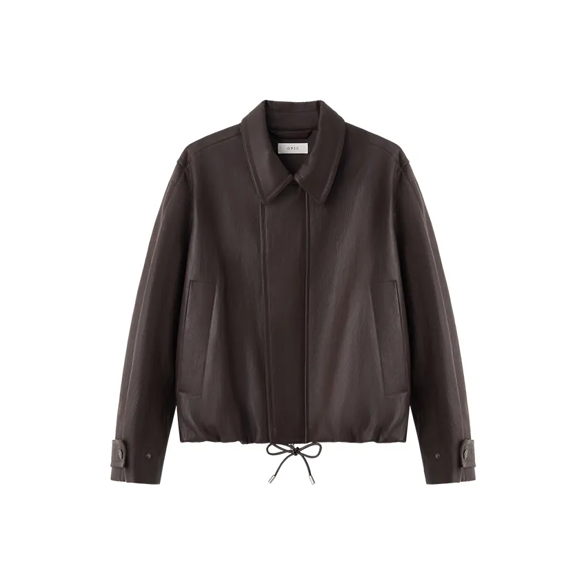 OPICLOTH Темные шоколадные унисекс кожаные куртки
