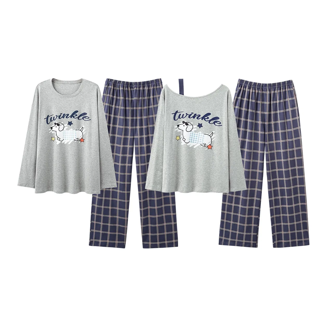 YIROUQING Пара Пижама Домашние комплекты Унисекс