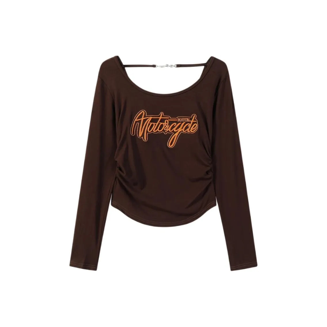 IUNOP Early AUTUMN Плиссированный V-образный вырез Длинный рукав Топ Женский