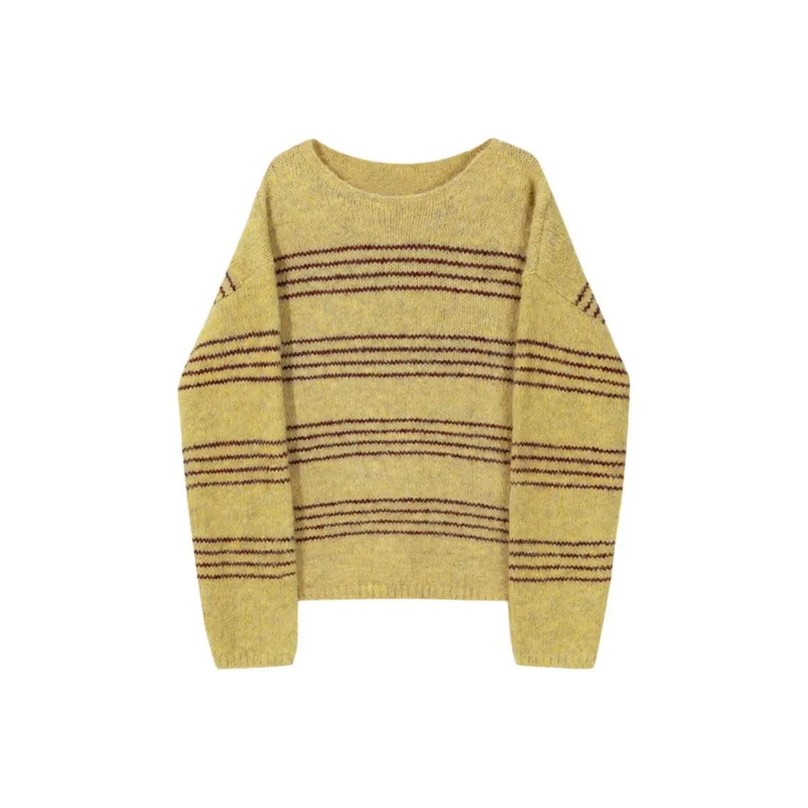 IUNOP Непринужденный стиль Полосатый Длинный рукав Круглый вырез Трикотаж Женский