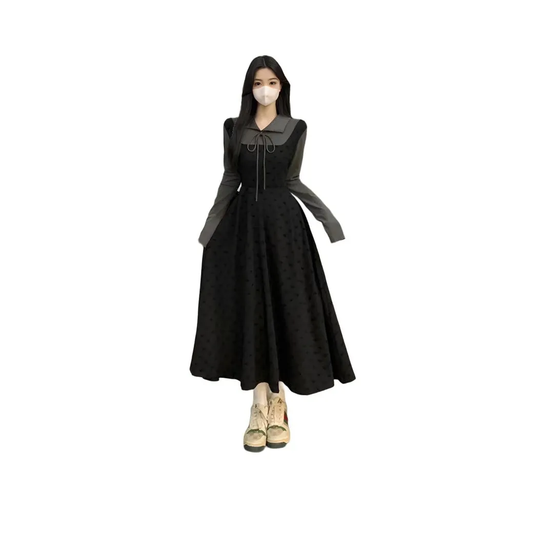 GORGEOUSIDEA Длинное платье с длинными рукавами женское