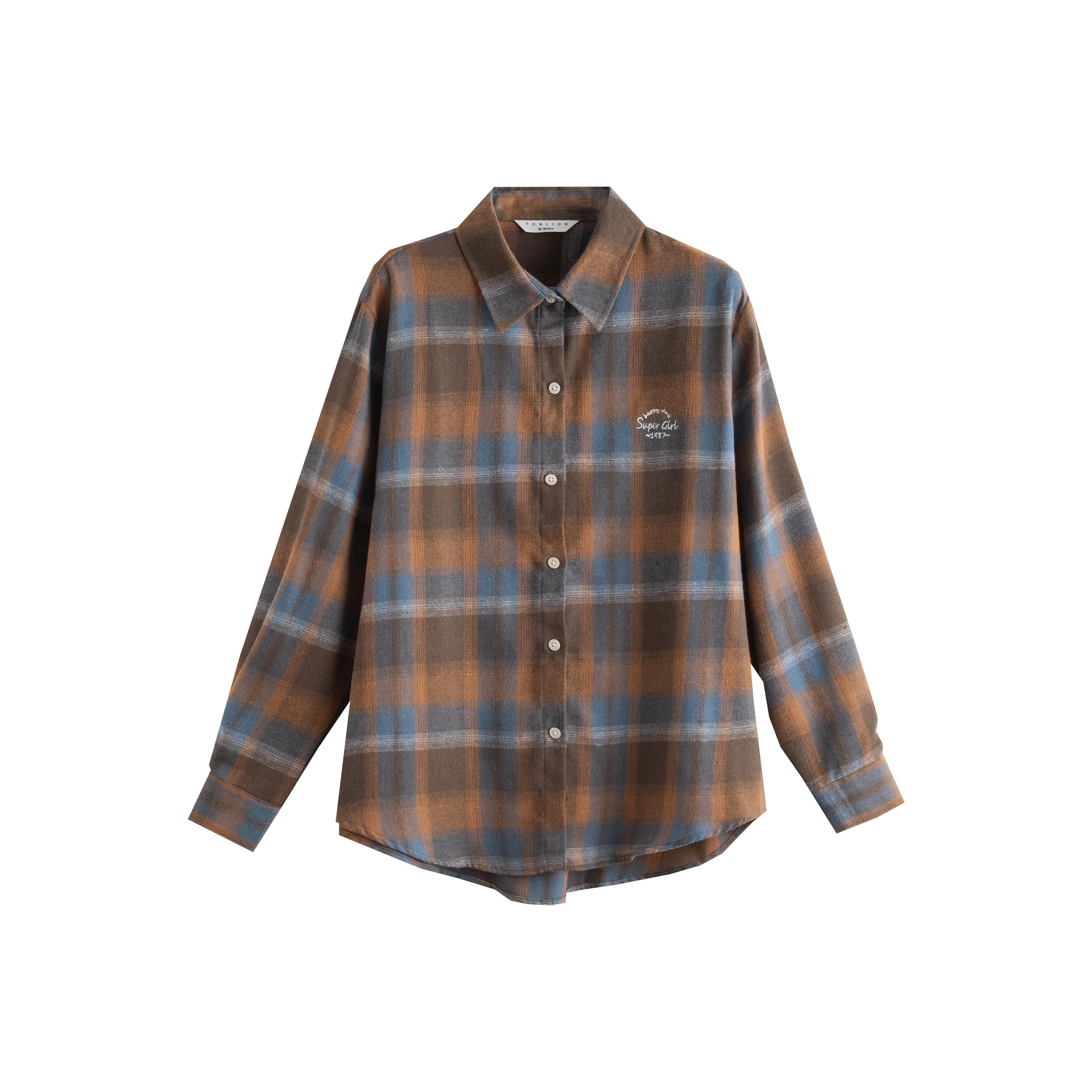 Tonlion Кораллово-оранжевые женские рубашки