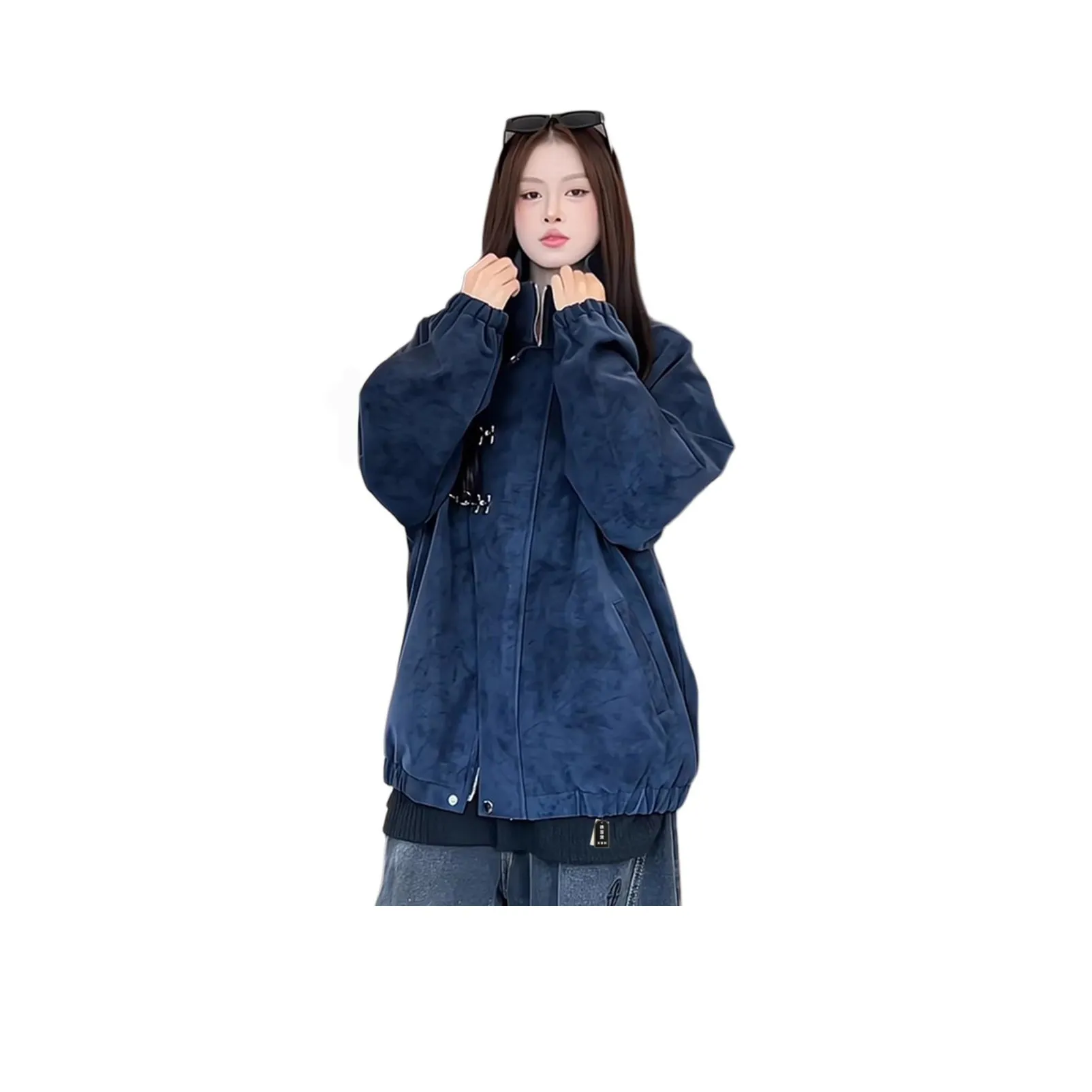 XUBAIHUO Tie Dye Темно-синий Синий Унисекс Куртки