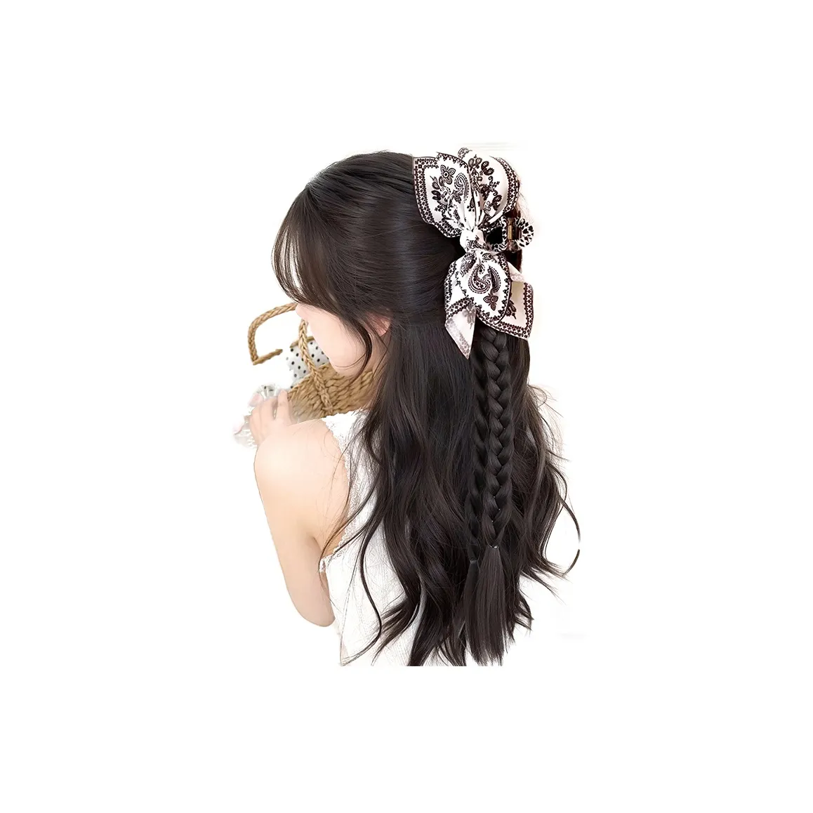 WANWANFENG Новый китайский стиль Пейсли Парики Для Женщин Белок Волокно TWISTED Косичка