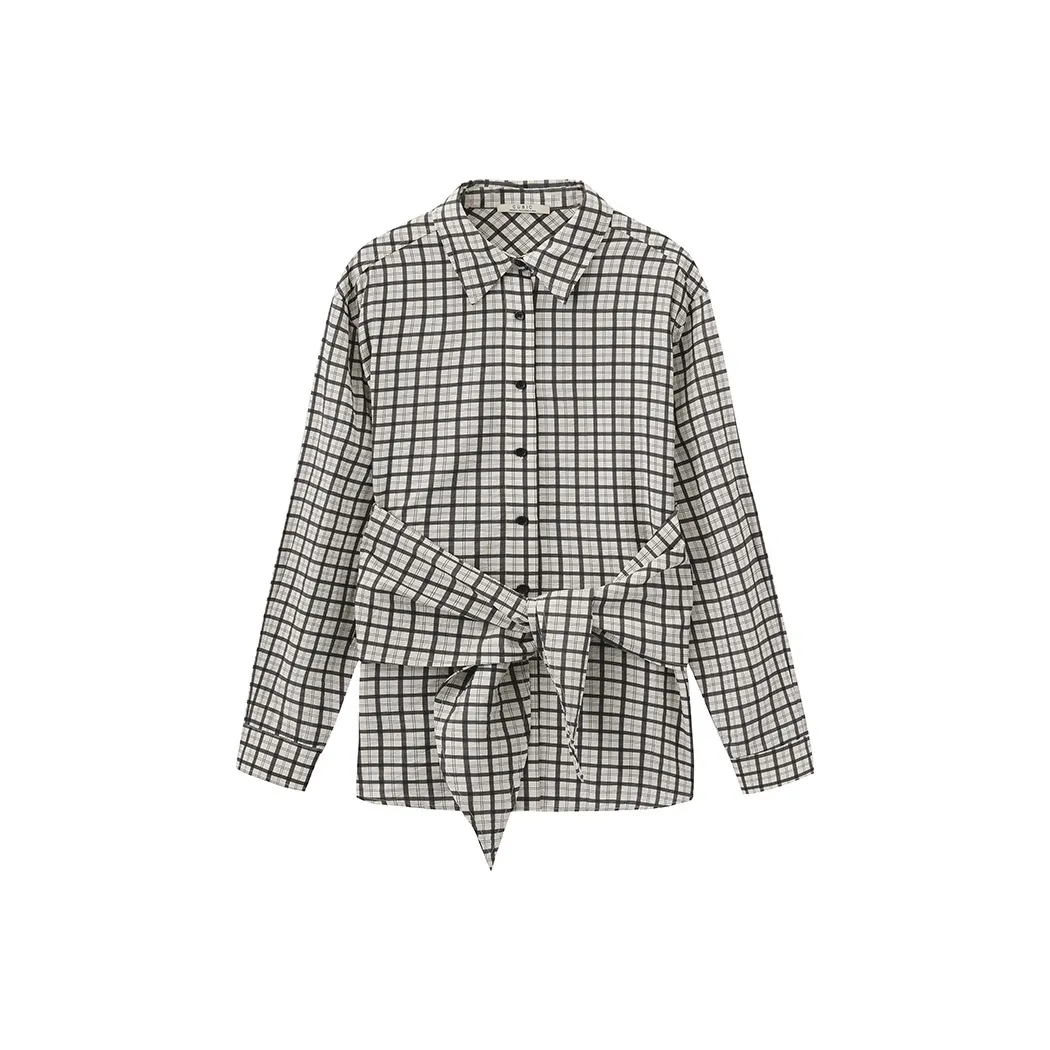 CUBIC Бежево-серый В клетку Женские Рубашки
