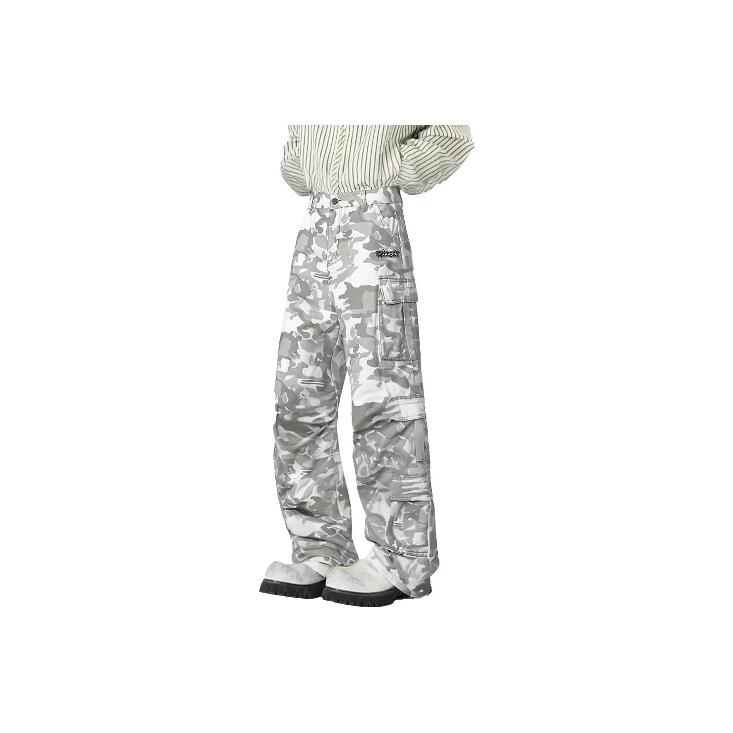 Qnxeey Снежный камуфляж Унисекс Джинсы