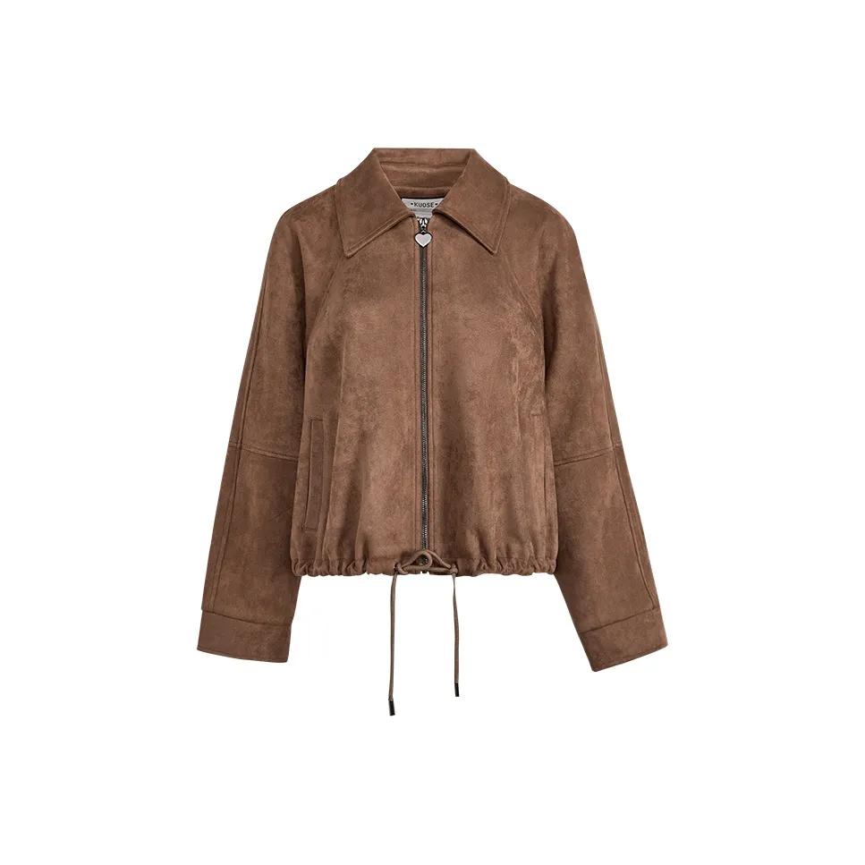 KUOSE Коричневый Женский Короткий Пальто