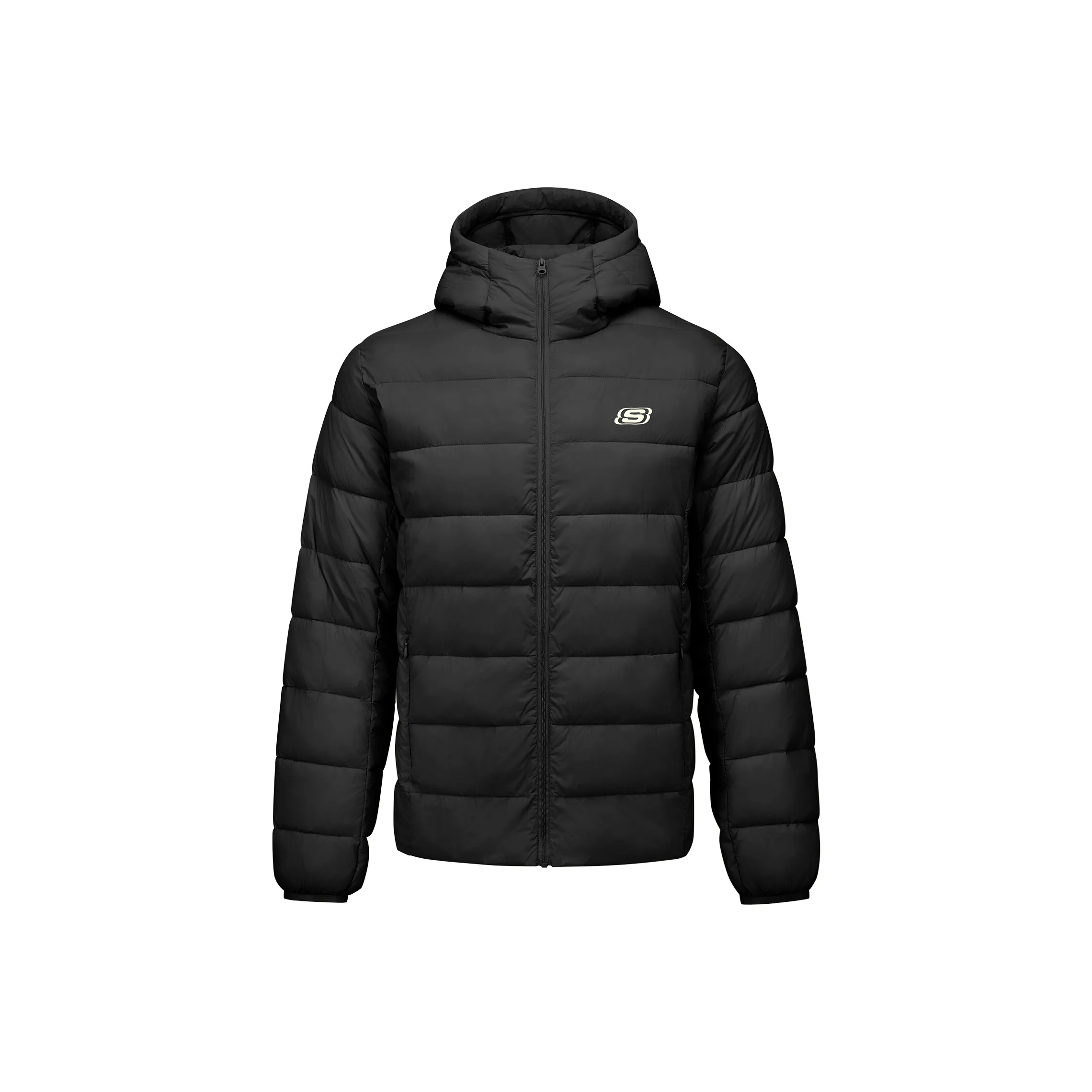 Skechers Хлопковый пуховик унисекс угольно-черный