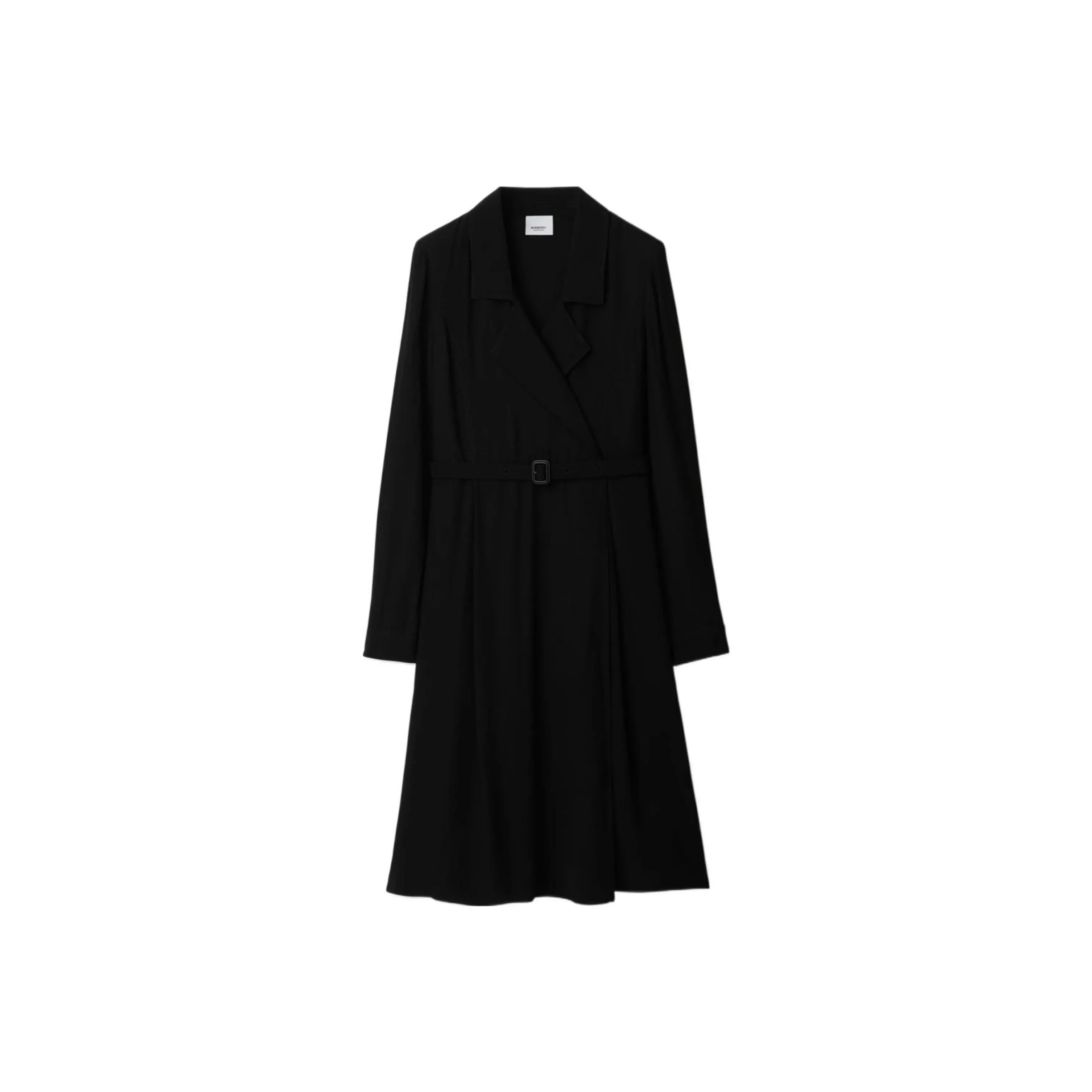 Burberry SS24 Длинное платье с длинными рукавами женское черное