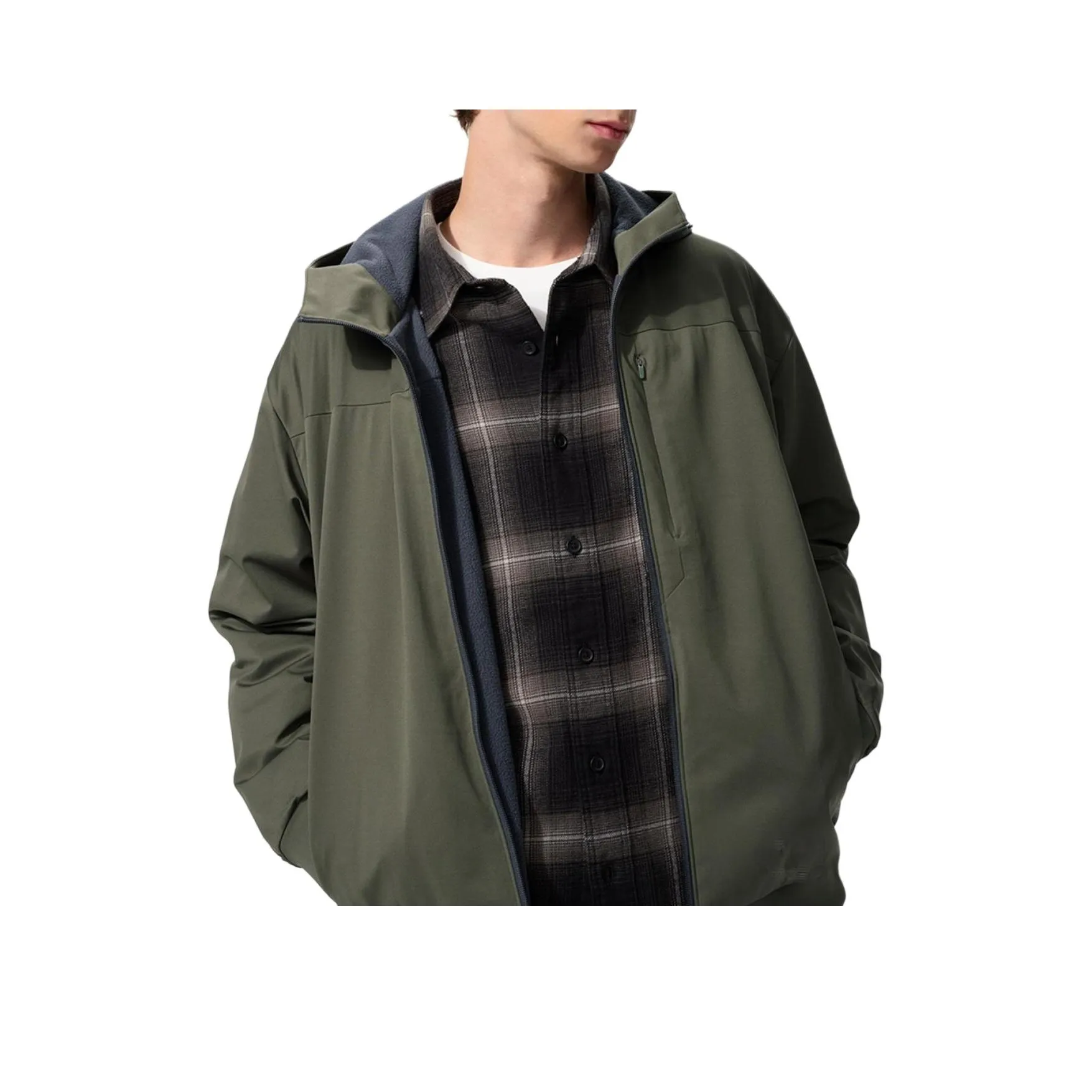 UNIQLO Мужские куртки оливкового цвета