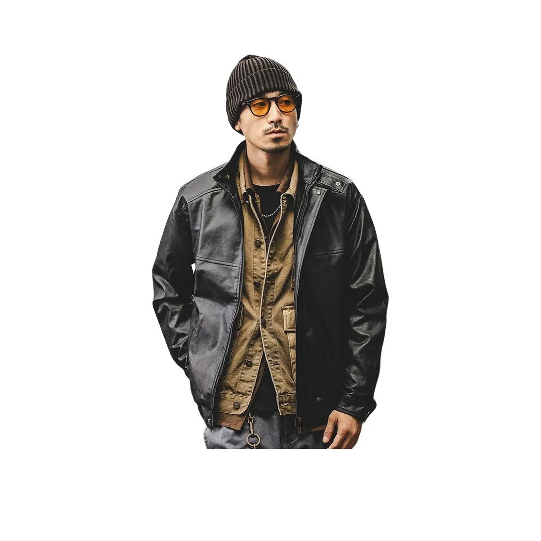 JIELEINUO Мужские кожаные куртки