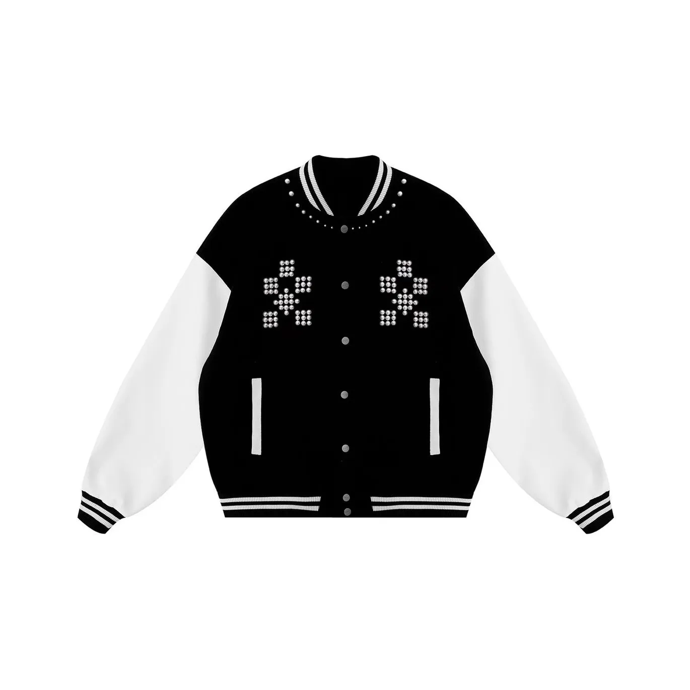 TONYBEAR Мода Нишевый Удобный и Модный Спортивный Ограниченный Жемчужный Бейсбольная куртка Свободный крой Куртка Мужская